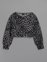 Лонгслив для девочки укороченный, леопард