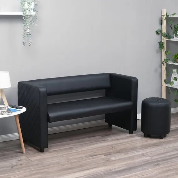 Диван &quot;Йокки&quot; , экокожа черный