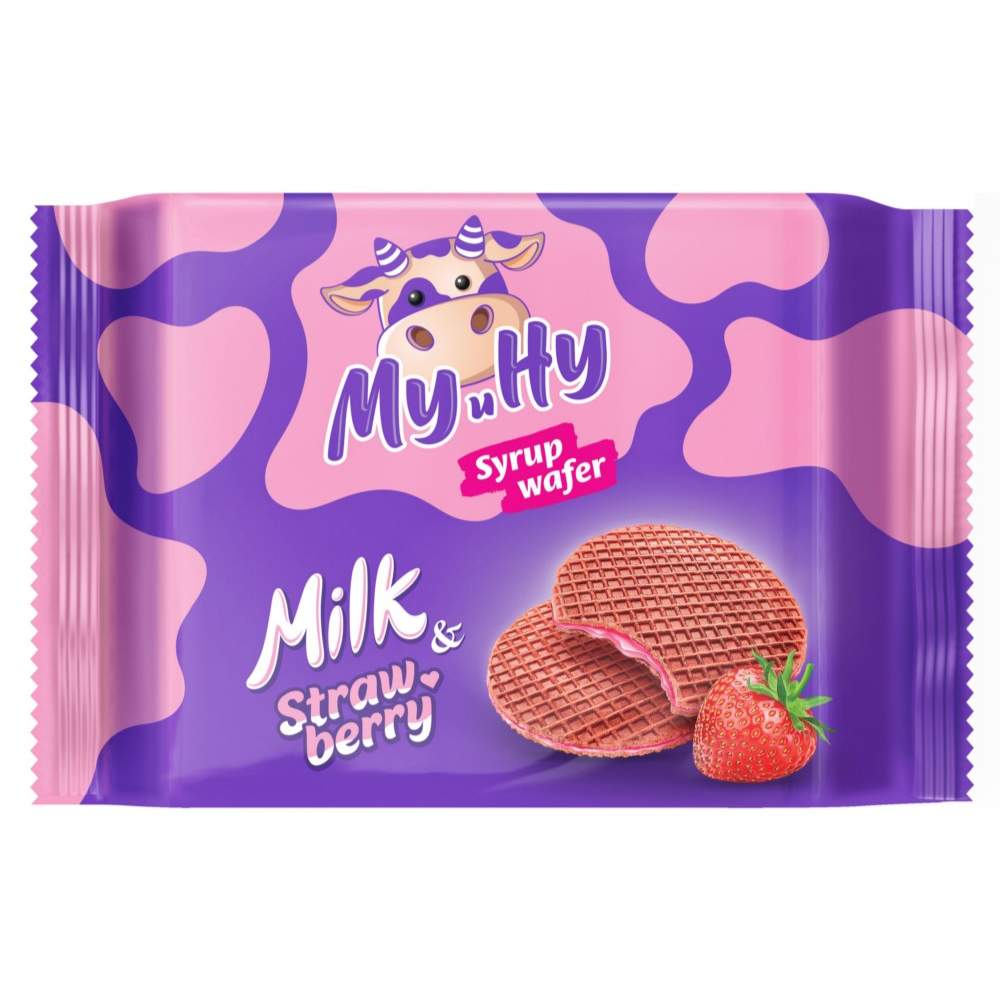 Вафли Му и Ну с молоком и клубникой 120 гр