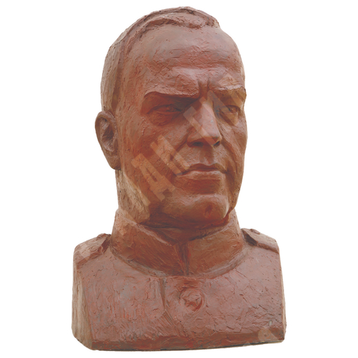 Динес Ю. С. Маршал Жуков Г. К. Голова. Гипс, формовка, ручная роспись. 1996