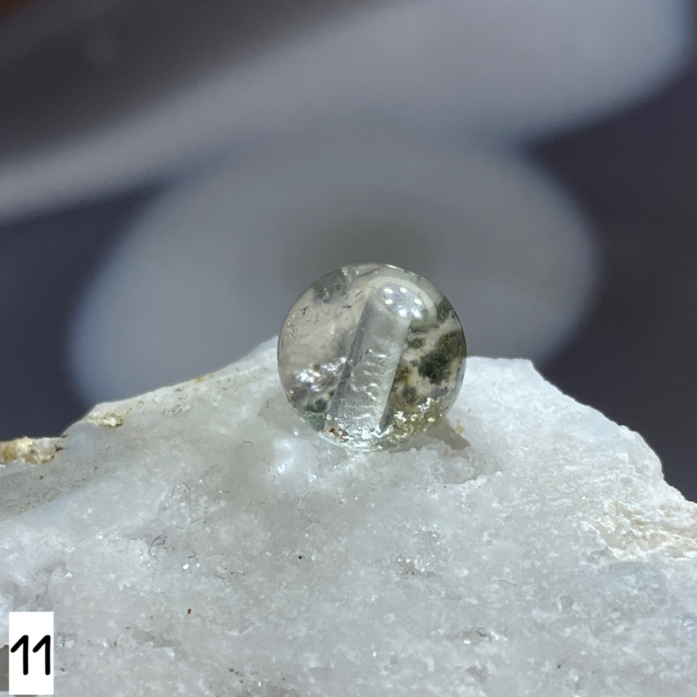 59752 Лодолит Кварц с хлоритом Бусина 8мм-24