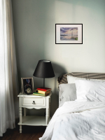 Картина авторская акварельная в паспарту 21х30 см на стену для интерьера "Радуга уходящего дня. Владивосток"