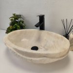 Раковина из оникса Oval White Marmo Wave OO-62704 58*38*15