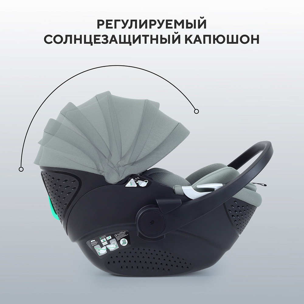 Детская коляска Rant Teo Soft 3 в 1 с автокреслом Aster Zero Olive Cloud
