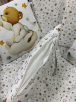 Комплект в кроватку 18 предметов "Мишка на ракете" серый, сатин