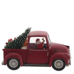 GAEM Изделие декоративное "Дед Мороз на машине" (подсветка, вьюга, AAх3 н/п) L28 W12 H18 см