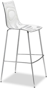 Стул барный пластиковый, Scab Design Wave, хром, лен