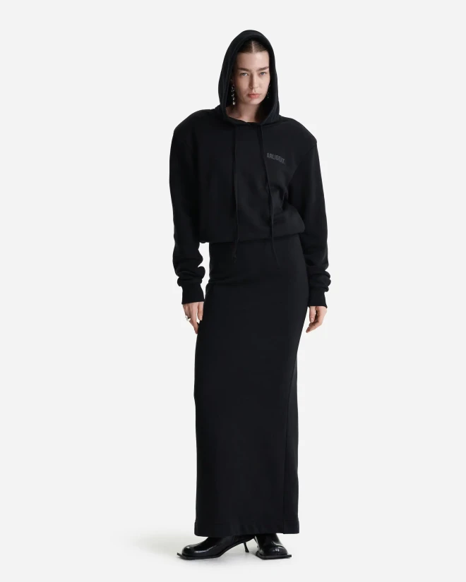 Платье-худи в длине макси