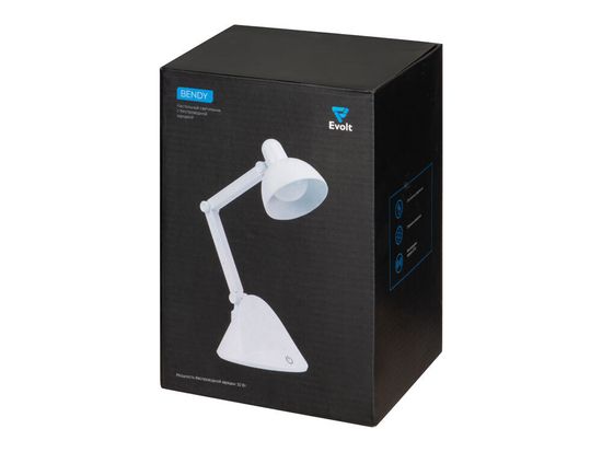 Настольный светильник с функцией беспроводной зарядки «Bendy» (белый)