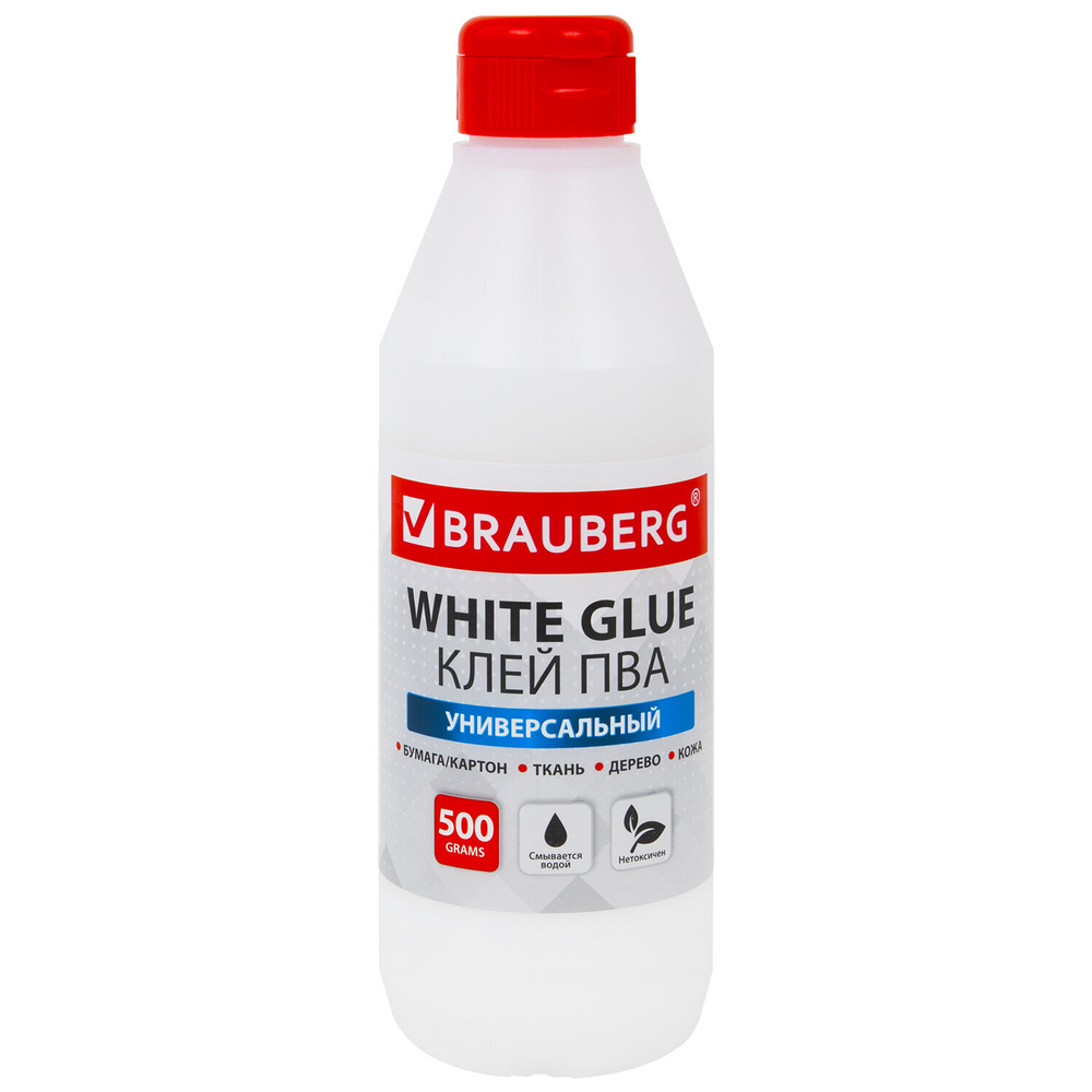 Клей ПВА BRAUBERG 0 5 кг универсальный (бумага картон дерево) (6 штук в упаковке)