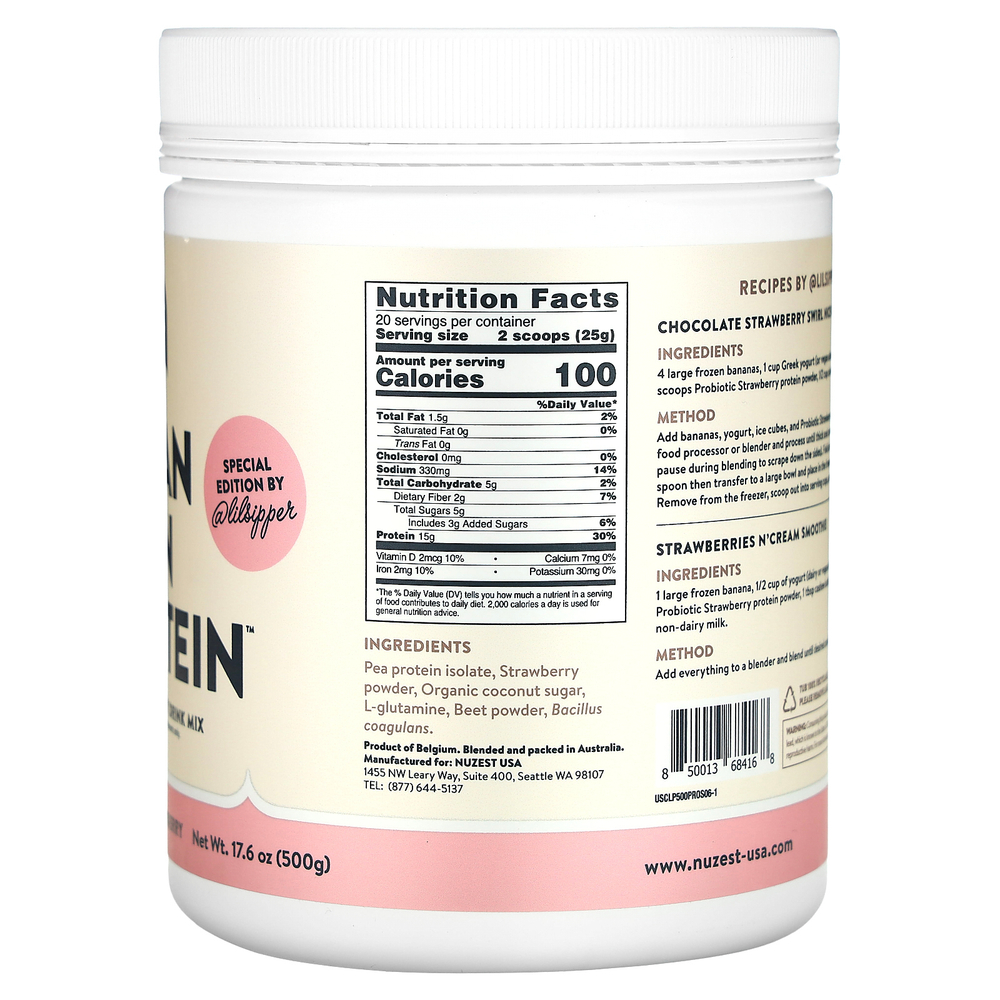 Nuzest, Clean Lean Protein, протеин с пробиотиком и клубникой, 500 г (17,6 унции)
