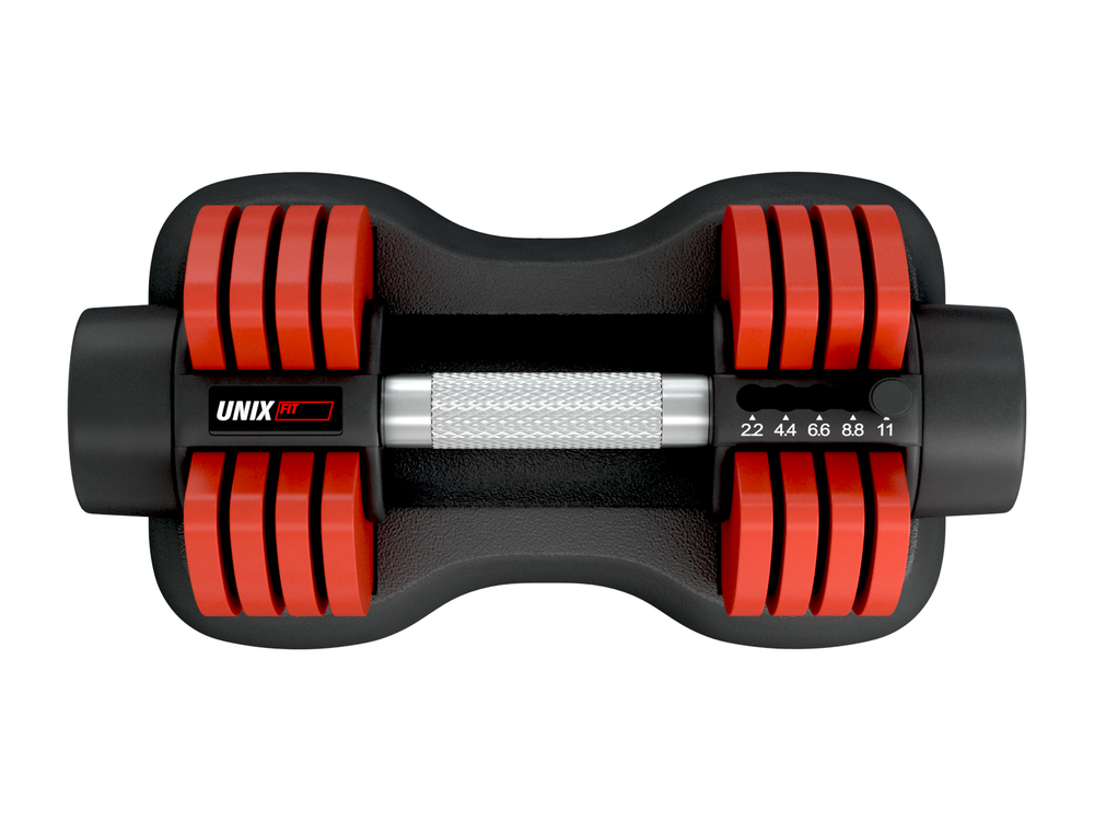 Гантель со ступенчатой регулировкой UNIX Fit 11 кг красная