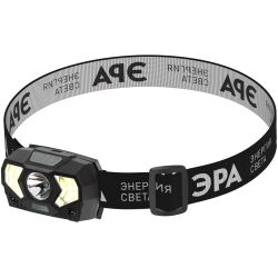 Фонарь налобный светодиодный ЭРА GB-608 на батарейках, 3xAAA, 5Вт, 7 режимов, черный