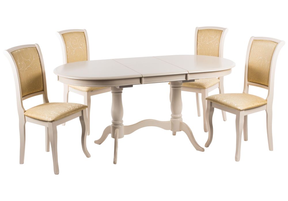 Стол раскладной EV Elva 120(159)х80х75 молочный