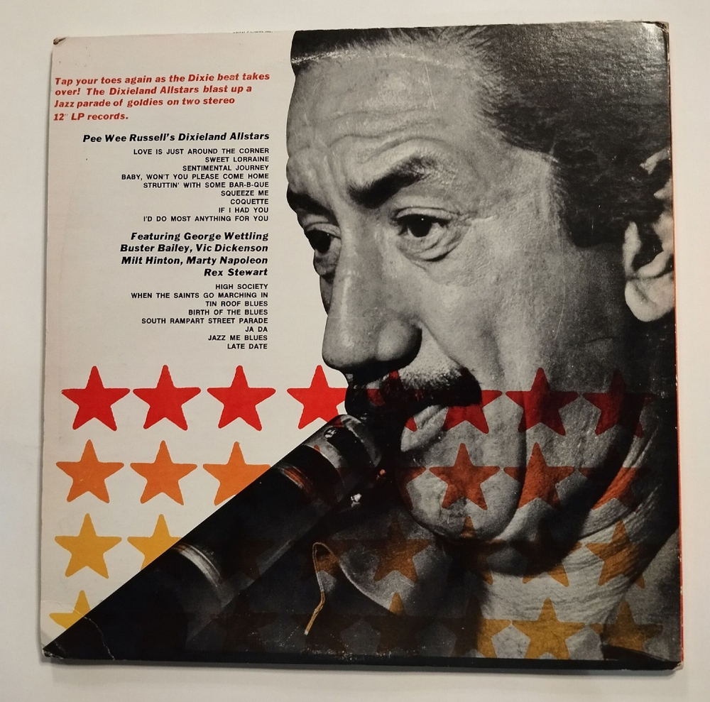 Винтажная виниловая пластинка LP Pee Wee Russell's Dixieland All Stars, The Golden Era Of Dixieland Jazz (USA 1975)
