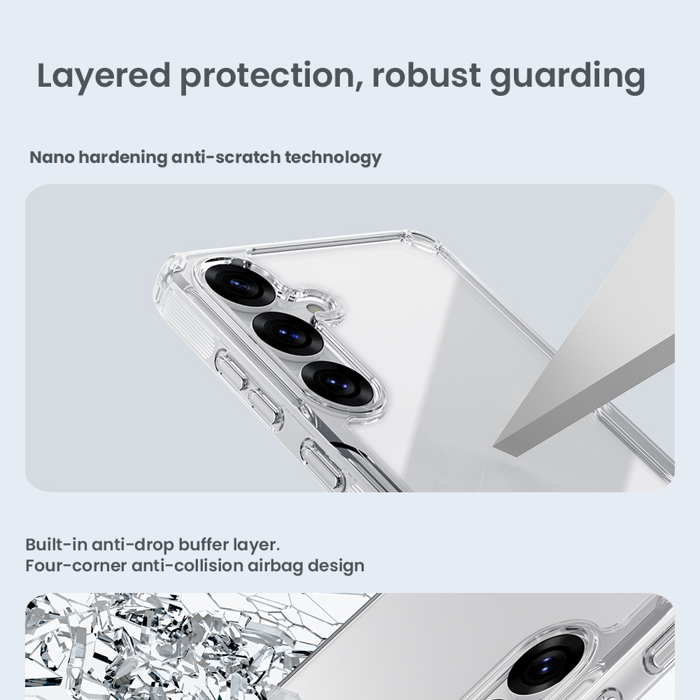 Прозрачный усиленный чехол от Nillkin для Samsung Galaxy S25+ Плюс, серия Nature TPU Pro Case