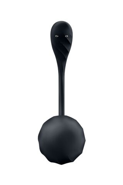 Черное виброяйцо Ribbed Petal с пультом ДУ (Цвет: черный)