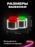 Неоновая вывеска Роллы