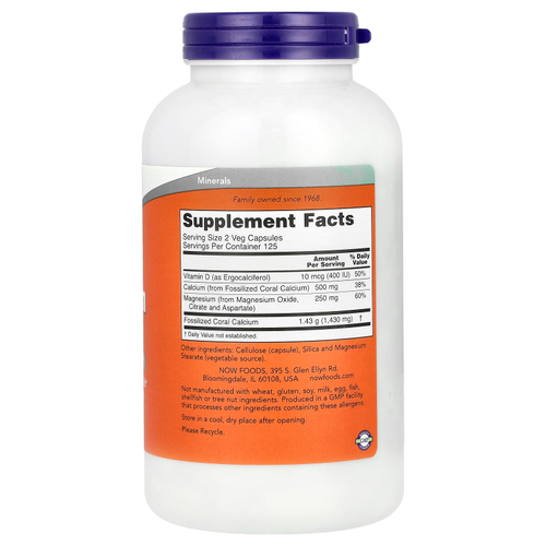 NOW Foods, Coral Calcium Plus, 250 растительных капсул