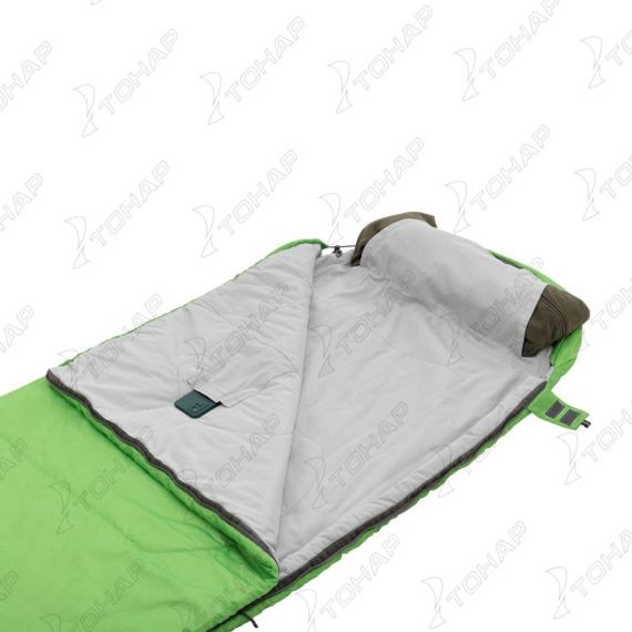 Спальный мешок TORO Wide 200L (220х90, левый стратекс, салатовый) (T-HS-SB-TW-200L) Helios