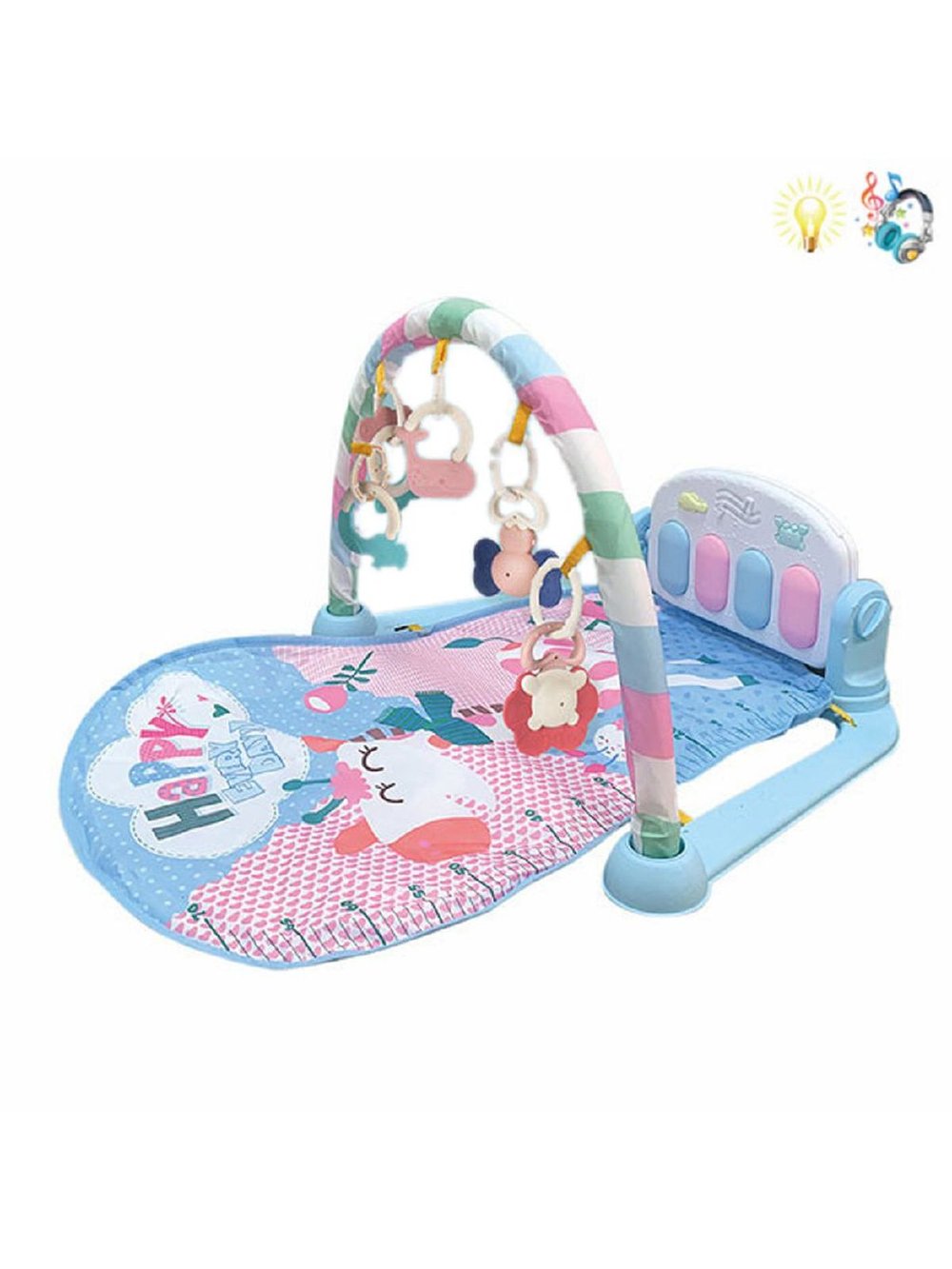 Коврик для малышей с дугами и погремушками, звуковой (200764086)