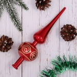 Верхушка на ёлку 23 см «Вензель», Красный/золото