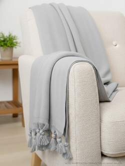 Плед-покрывало из хлопка Berlino, цвет Серый