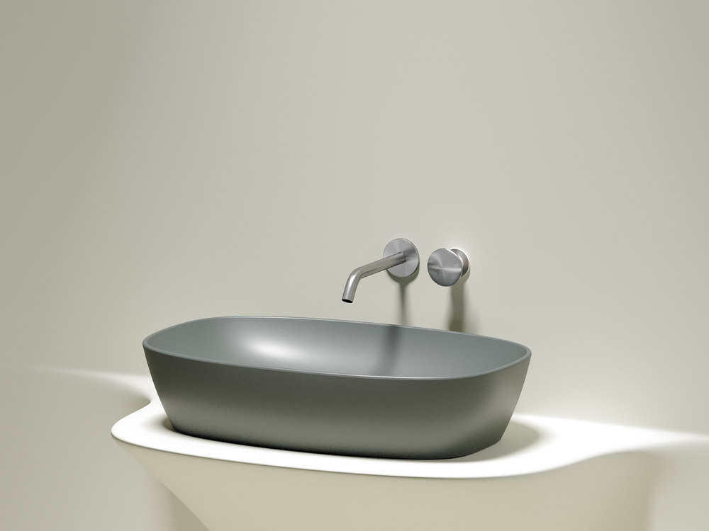 Умывальник чаша накладная овальная (цвет Антрацит Матовый) Element 610x385x140мм