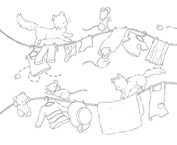 [Vol.8] Midnight tea party of stuffed animals. Coloring Book