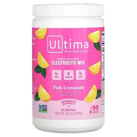 Электролиты Ultima Replenisher, Смесь электролитов, розовый лимонад, 270 г (9,5 унции)