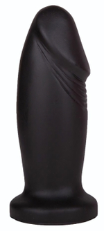 Чёрный анальный плаг фаллической формы - 13,7 см. (Цвет: черный)