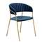 Стул Turin синий с золотыми ножками