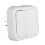Выключатель, двухклавишный, СП, автоматические клеммы белый, Бронто EKF