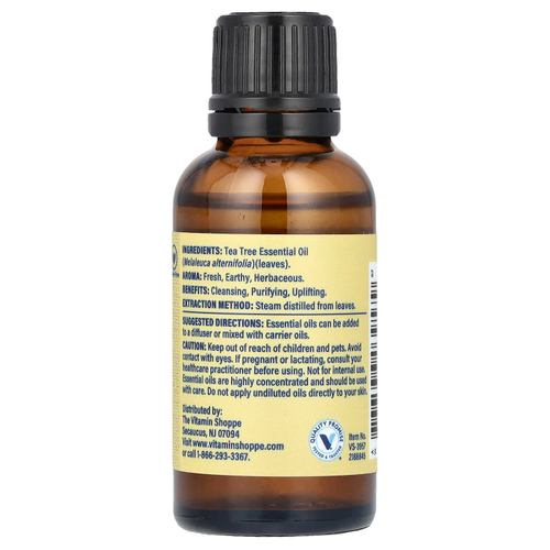 The Vitamin Shoppe, 100% чистое эфирное масло, чайное дерево, 30 мл (1 жидк. унц.)