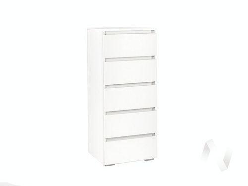 Комод 502 5 ящиков КМ 03 МС Хелен ЛДСП (белый/белый шагрень)
