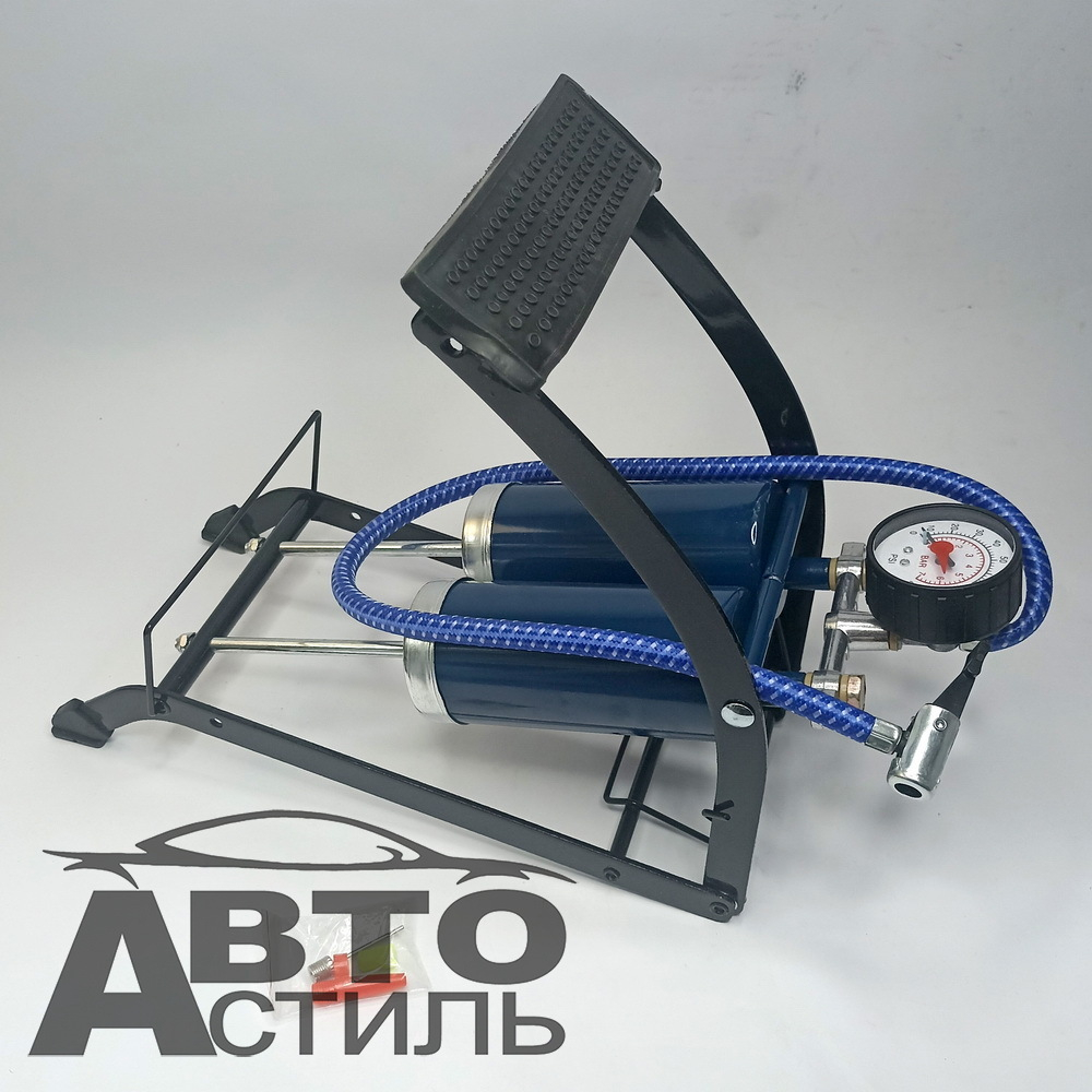 Насос ножной, манометр, двухцилиндровый, 7Атм, 570см3 Nova Bright 47886