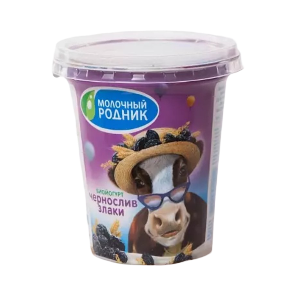 Йогурт "Молочный Родник" чернослив-злаки 300г