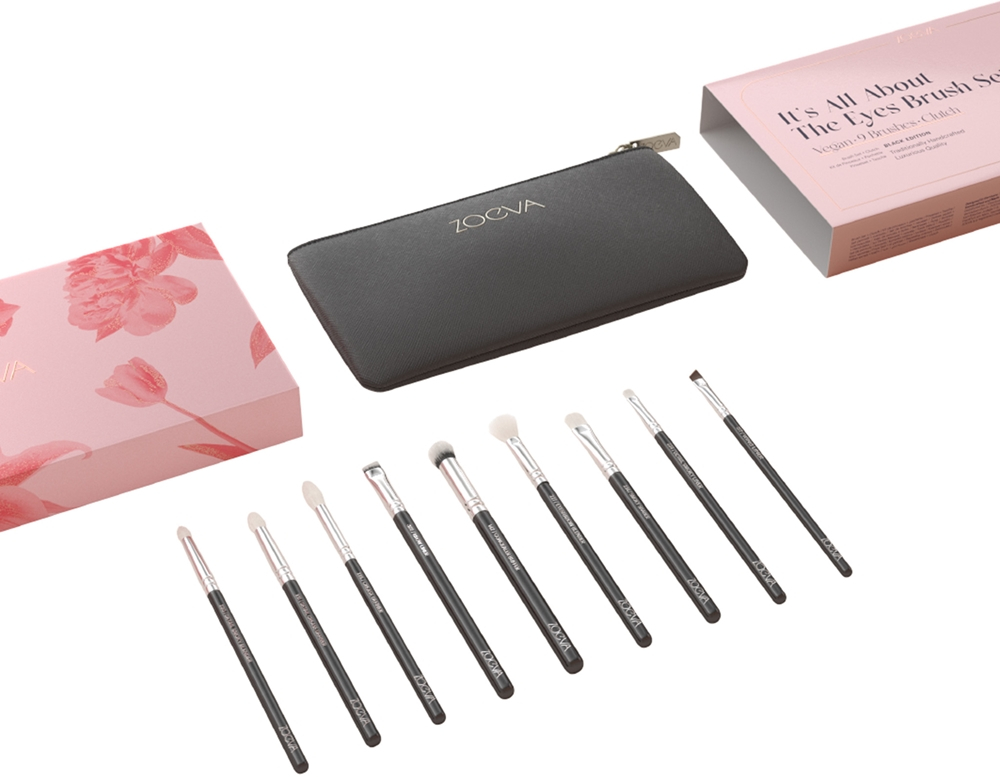 ZOEVA It's All About The Eyes Brush Set - Набор кистей с косметичкой, 1 szt.