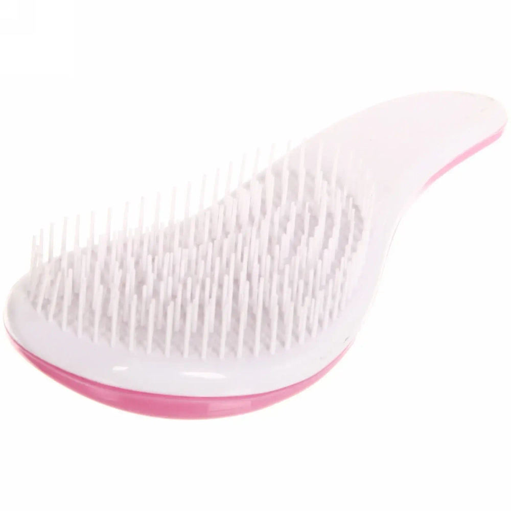 Расческа массажная «Компактная-капля», цвет розовый, в коробке, 15см