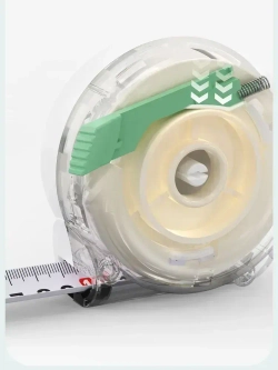 Рулетка "Home Series White" Deli H8105A 5м х 19мм (Эксклюзивный дизайн, клипса, ремешок, подарочная упаковка)