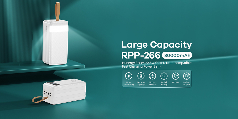 Портативный аккумулятор REMAX RPP-266 80000 mAh PD+QC 3.0 (белый)
