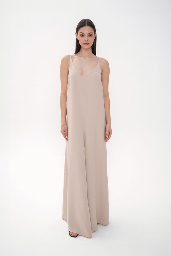 Комбинезон на лямках AO003 персиковый - фото 1