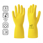 Перчатки КЩС латексные многоразовые желтые, 1 пара, р-р L HQ Profiline