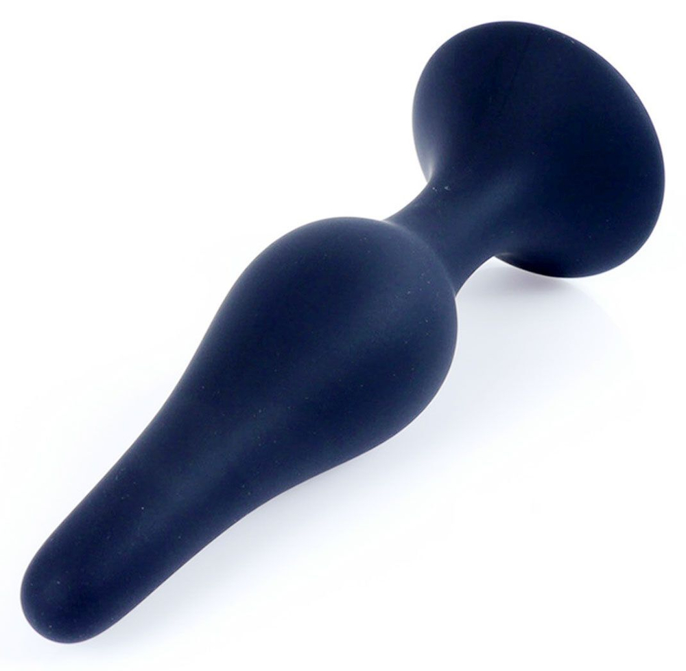 Черная анальная втулка на присоске - 11 см. (Цвет: черный)