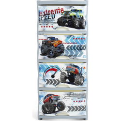 Комод детский 4 ящика, Play with Me Super Truck, 41х48х94.5 см, Lalababy, LA4719