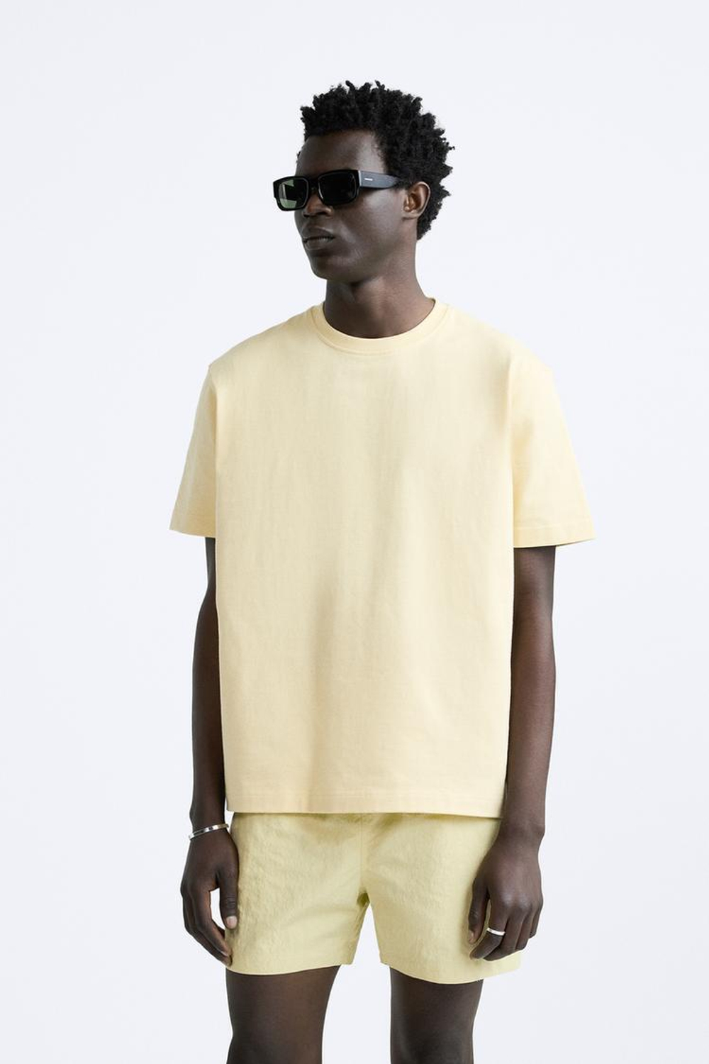 ZARA ПЛАВКИ С ЭЛАСТИЧНЫМ ПОЯСОМ, ВАНИЛЬНЫЙ