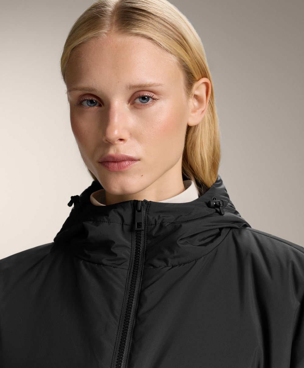 Oysho Утепленный жилет с капюшоном, черный