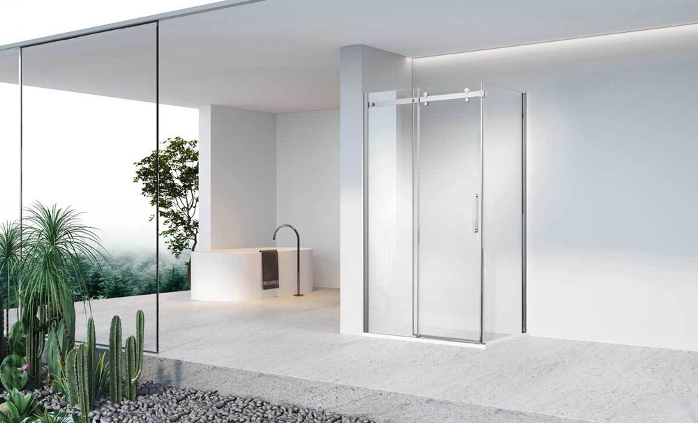 Душевой уголок Como-N VSR-4CN1014CL, 1400*1000, хром, стекло прозрачное