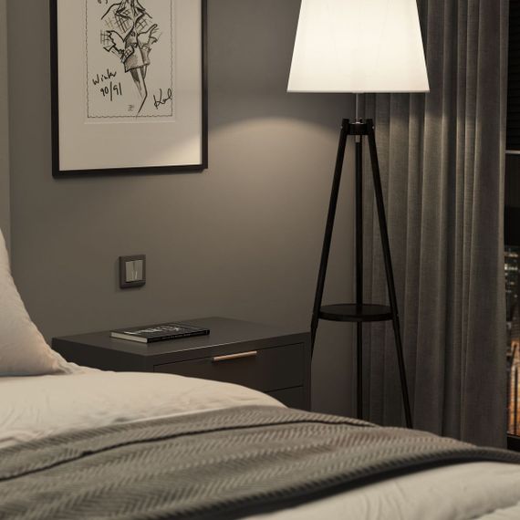 Выключатель двухклавишный с подсветкой Werkel серебряный матовый W1120165 4690389195532