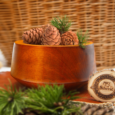 Деревянный салатник из древесины кедра 175 мм. T52